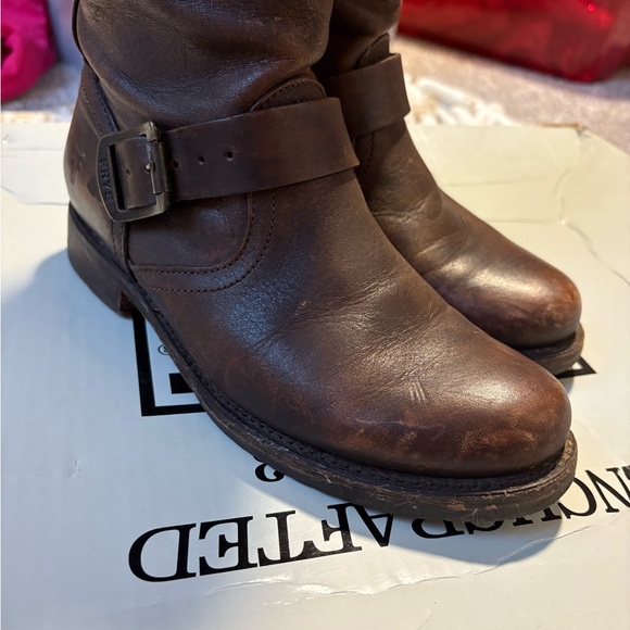 Frye Dark Brown Veronica Slouch Leather Knee-High Boots - Picture 4 of 6